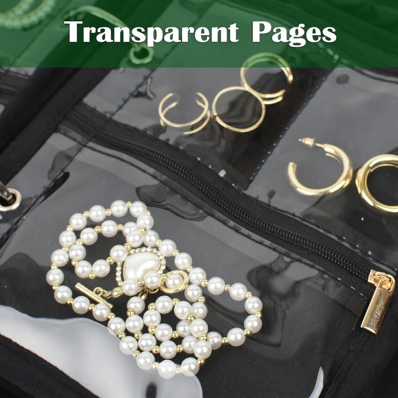 LingLingo Travel Jewelry Organizer Case,Jewelry Bags Jewelry Storage Book Binder with Clear Zipper Velvet Pouch for Traveling,Earrings, Rings, Necklace, Bracelet (Inner Pages, 3 PCS) - Image 5